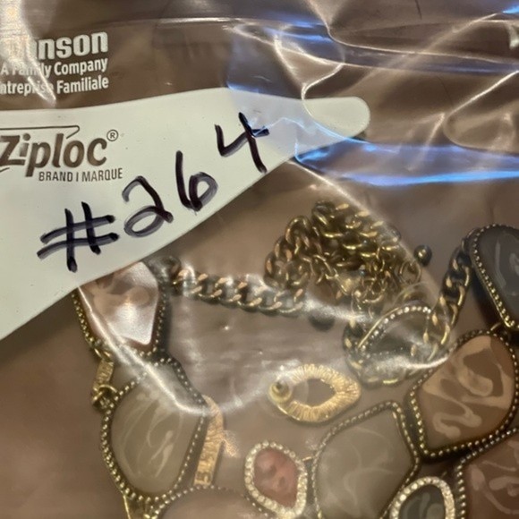 Necklace Earrings Crystal Tri-Color Olive Ginger Latte Bib Gold Necklace # 264 - Picture 8 of 8